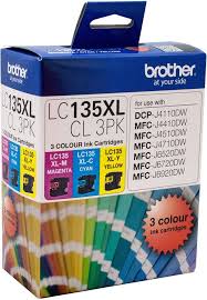 Brother LC135XL 3PK Hi Yield Ink Colour 3 Pack Ink Cartridge
