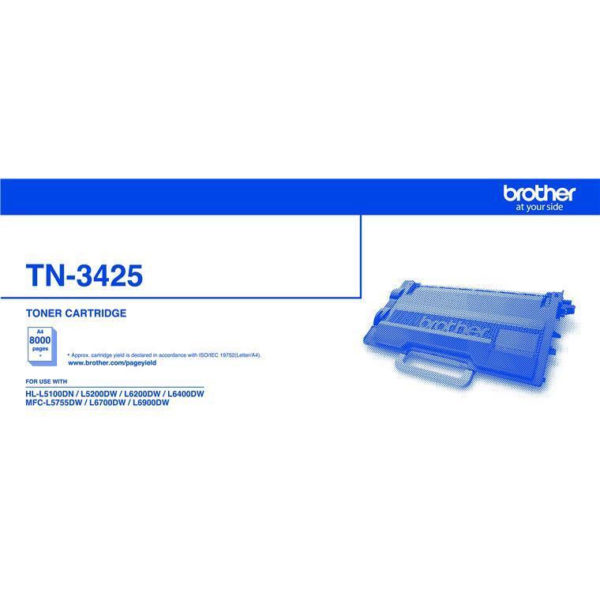 Brother TN3425 TN-3425 Toner Cartridge Genuine - 8000 Pages