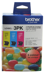 Brother LC40CL Value Colour 3 Pack genuine Ink Cartridge