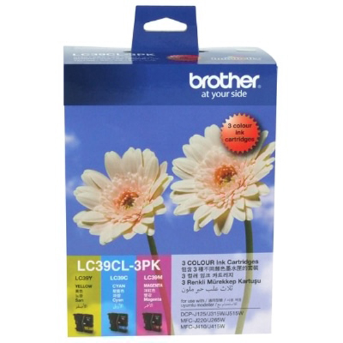 Brother LC39CL Value Colour 3 Pack genuine Ink Cartridge