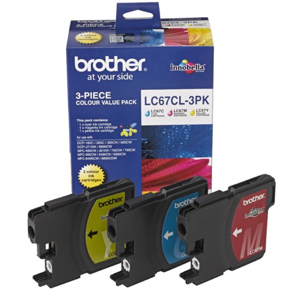 Brother LC67CL Value Colour 3 Pack genuine Ink Cartridge