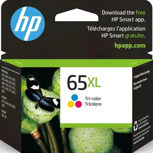 HP 65XLC HP 65XL High Capacity Color ink Cartridge genuine-(Box Damaged, Cartridge Sealed)