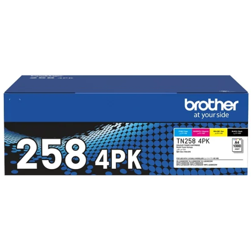 Brother Toner TN2584PK 4-Pack Toners Genuine- Box was opened and the Black toner bag was opened