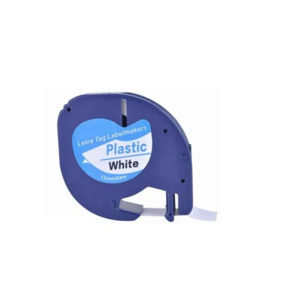 Compatible Dymo Letratag 91201 12mm x 4m Plastic White Label Tape
