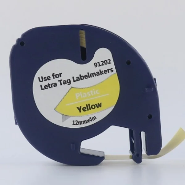 Compatible Dymo Letratag 91202 12mm x 4m Yellow Label Tape compatible