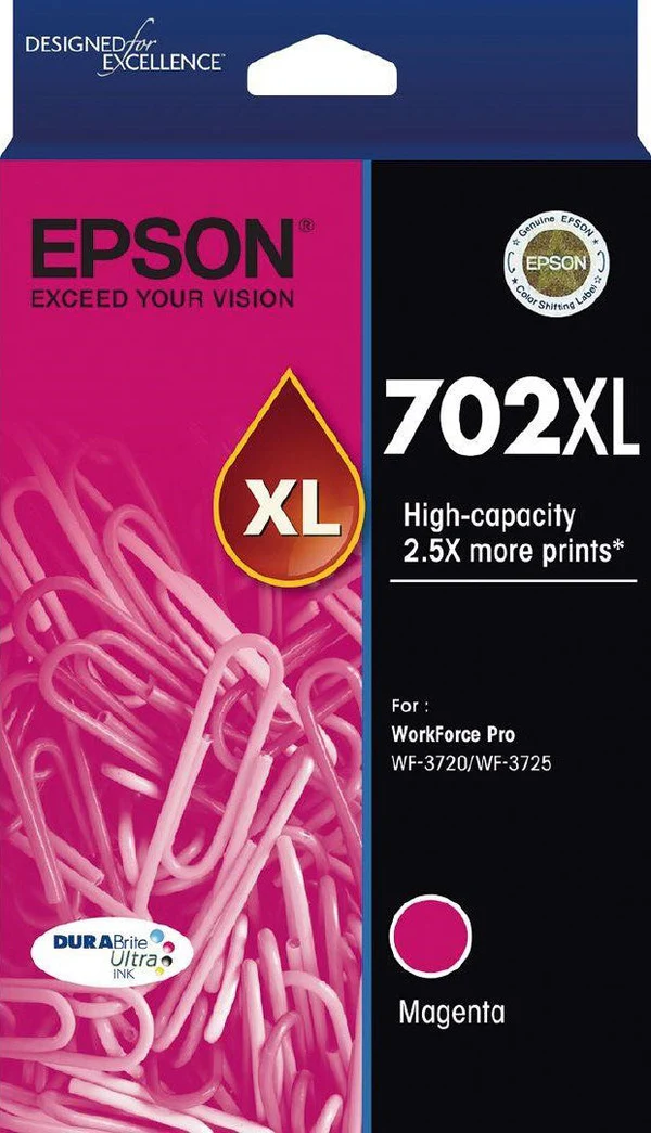 Epson 702XL High Capacity Magenta Ink Cartridge genuine