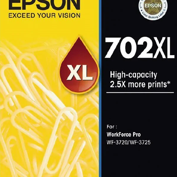 Epson 702XL High Capacity Yellow Ink Cartridge genuine