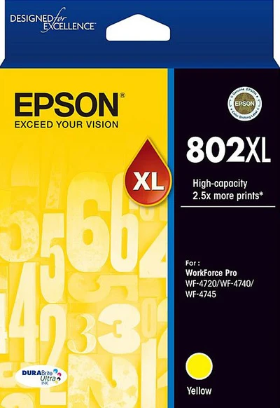 Epson 802XL High Capacity Yellow Ink Cartridge genuine