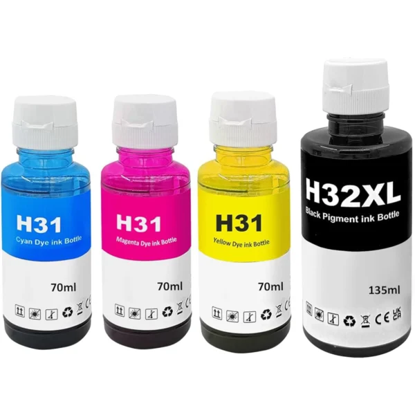 Compatible HP 31 CYM HP32 Black SmartTank Ink Bottles