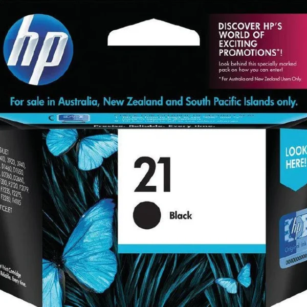 HP 21 HP 21 Black ink Cartridge genuine-(Box Damaged, Cartridge Sealed)
